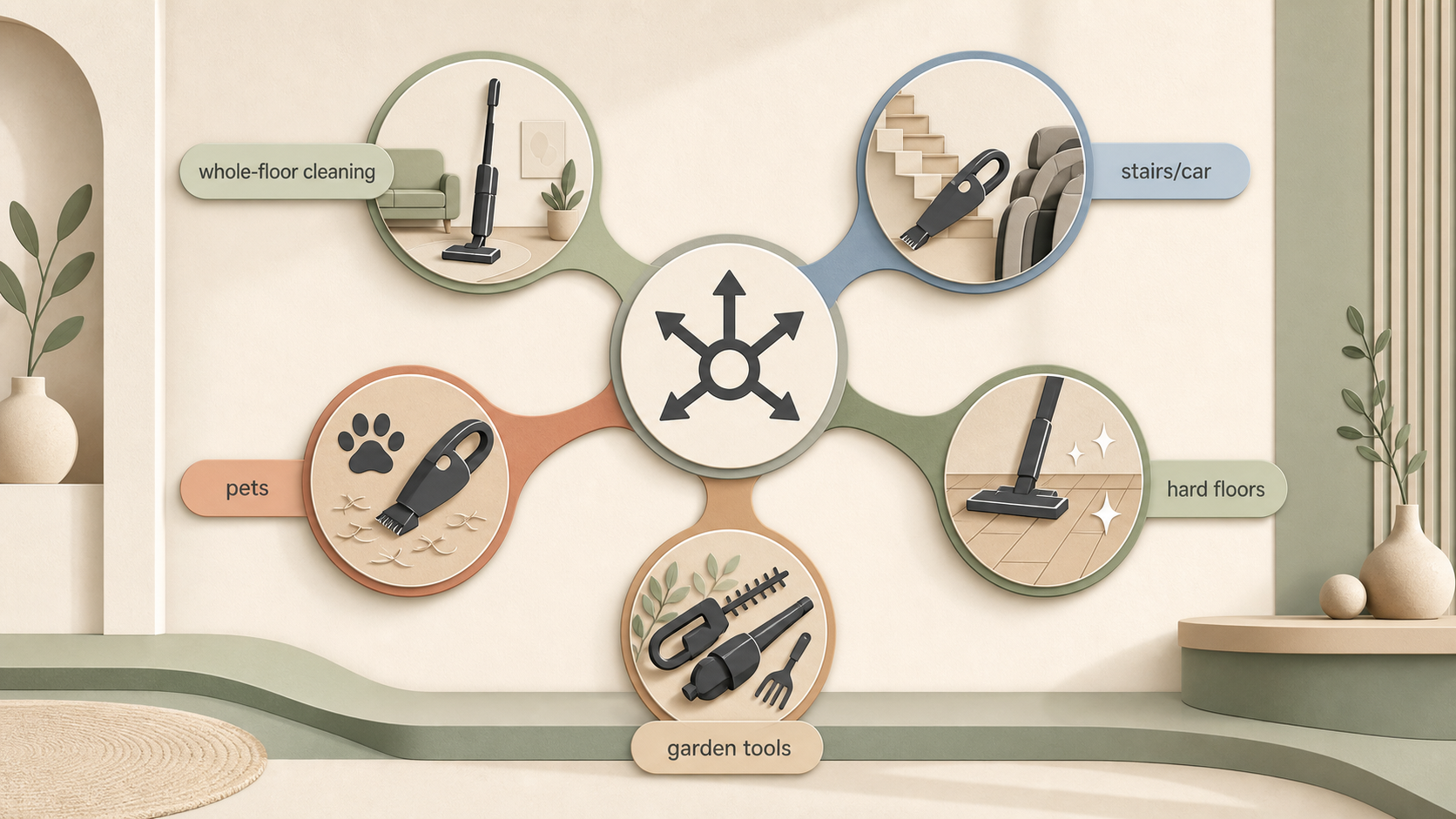 Visualise which Gtech category may fit a shopper's home and tasks