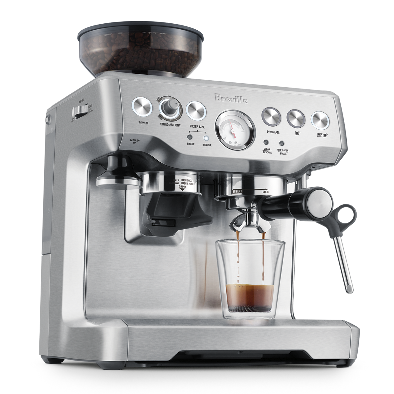 Breville Barista Express espresso machine with integrated grinder