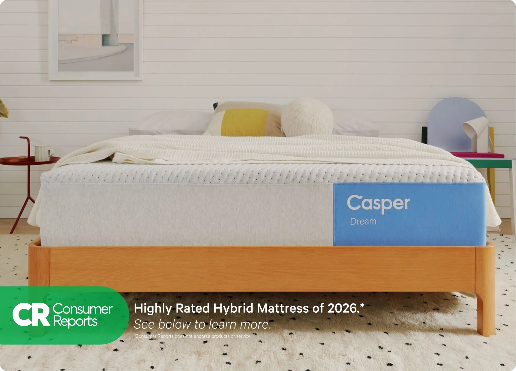 Casper Dream mattress on a bed frame