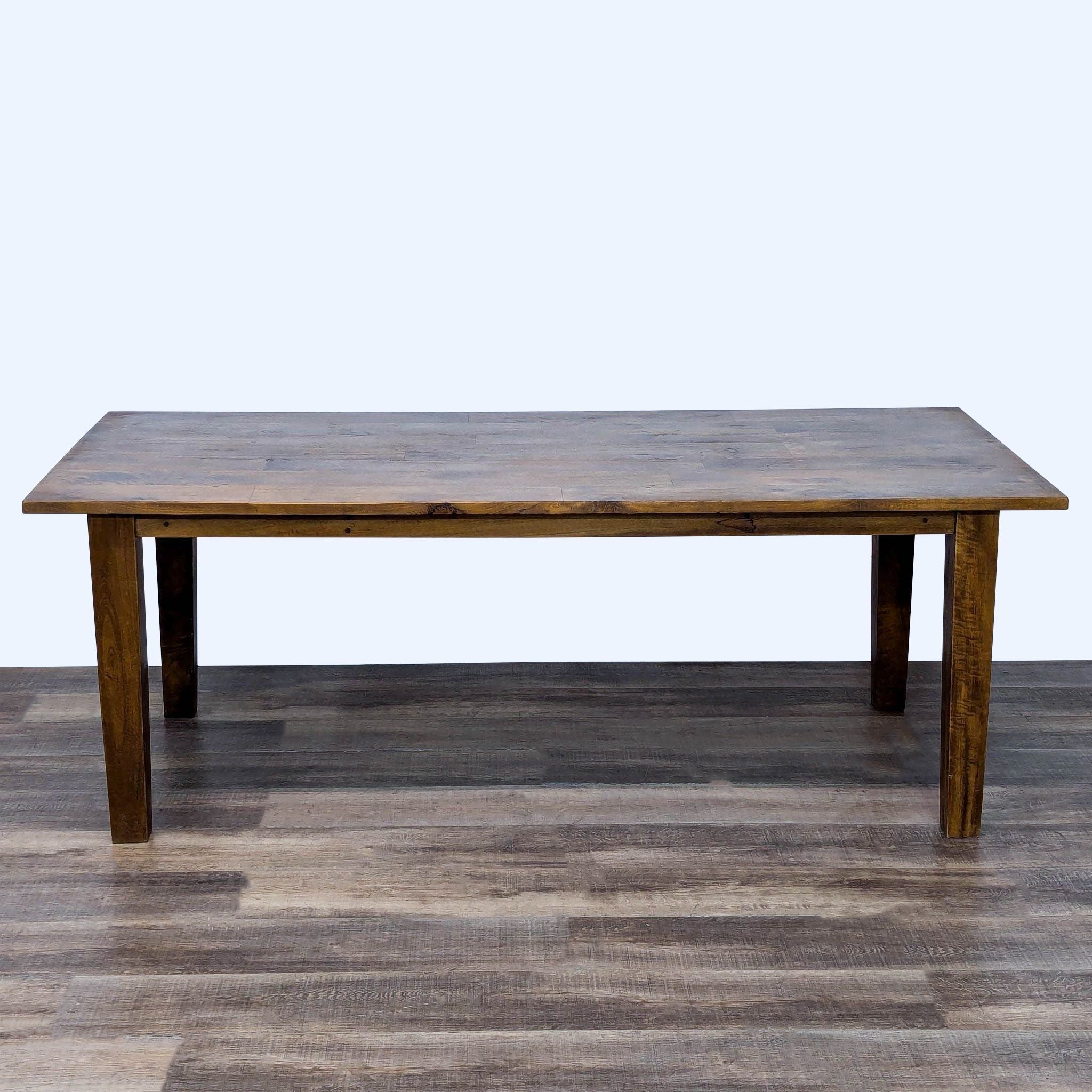 Crate & Barrel Basque dining table used for material comparison