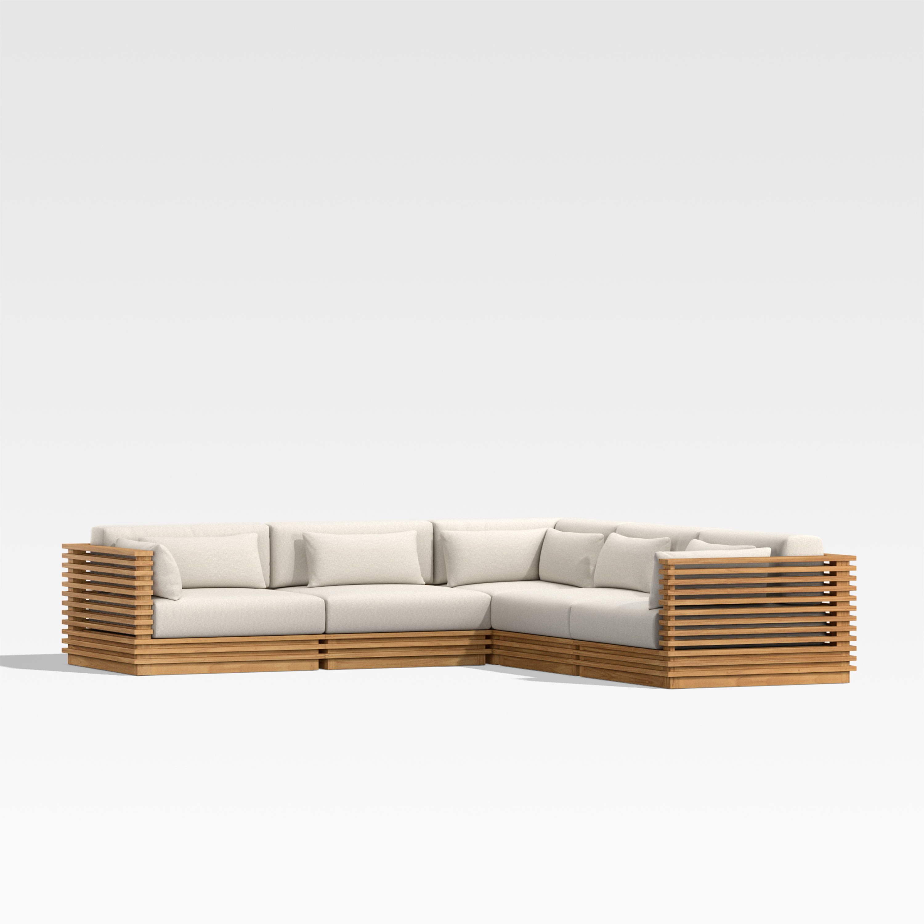 Crate & Barrel Batten Teak Sectional