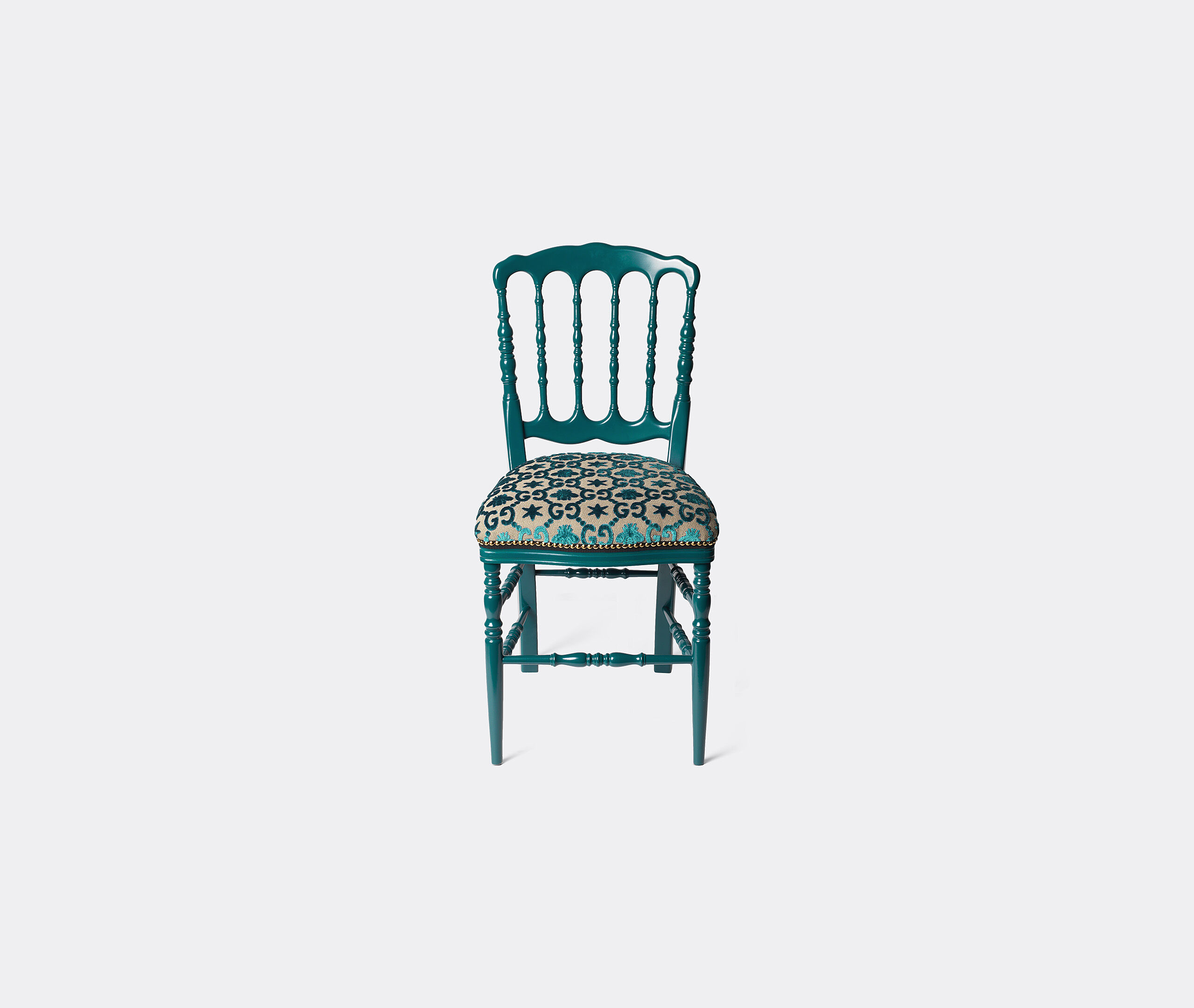 FRANKBROS Gucci Francesina chair in peacock blue