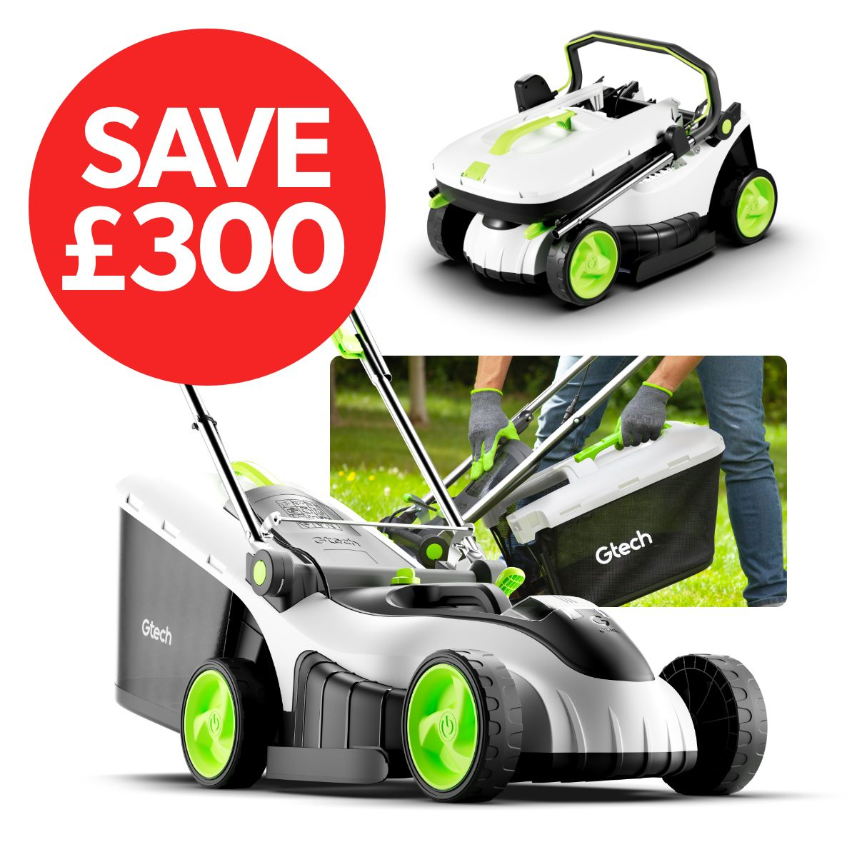Gtech CLM50 cordless lawnmower product image