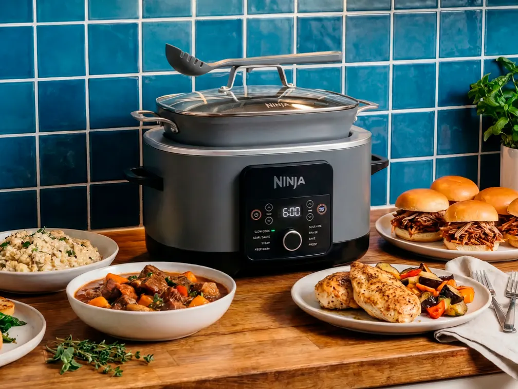 Ninja multicooker on a kitchen counter for a home appliances review