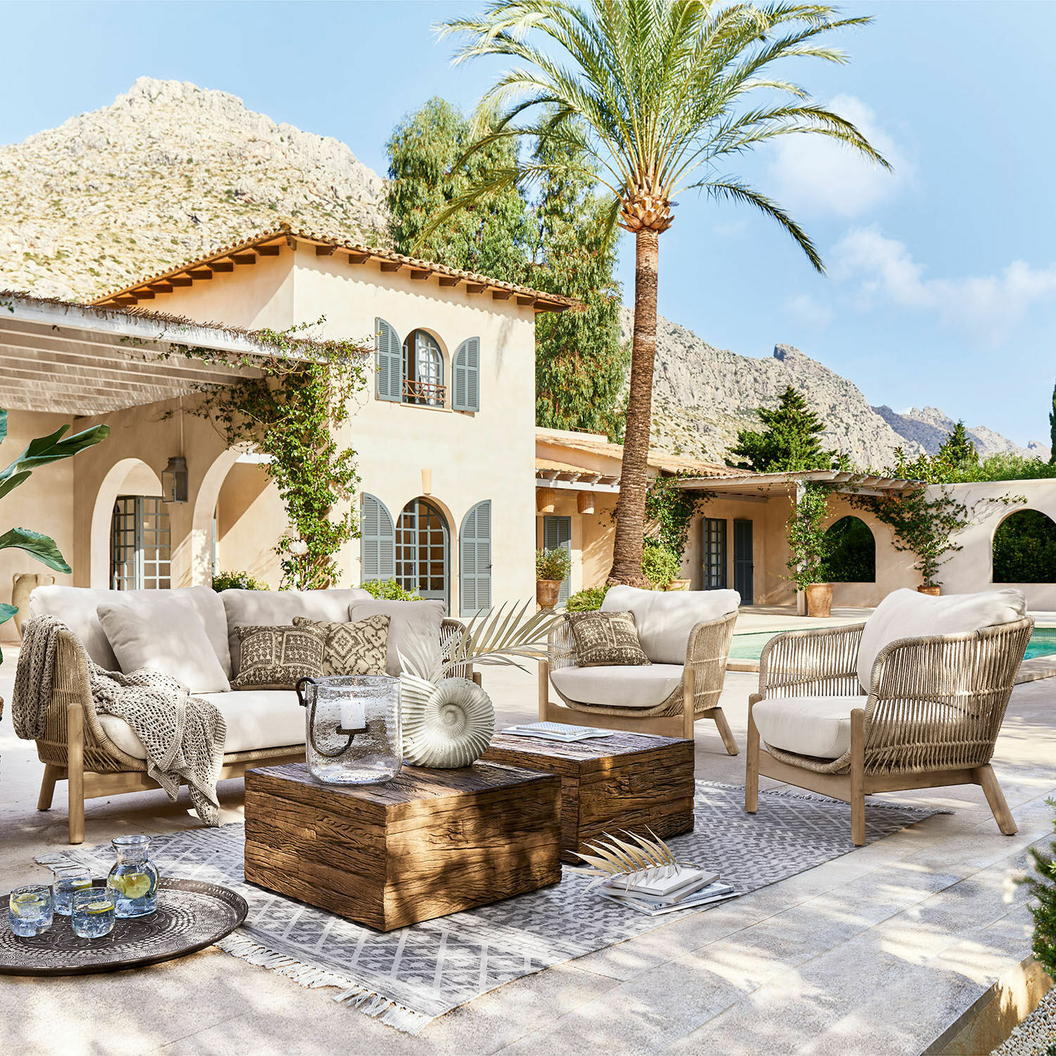 Loberon Belvidere outdoor seating set on a terrace