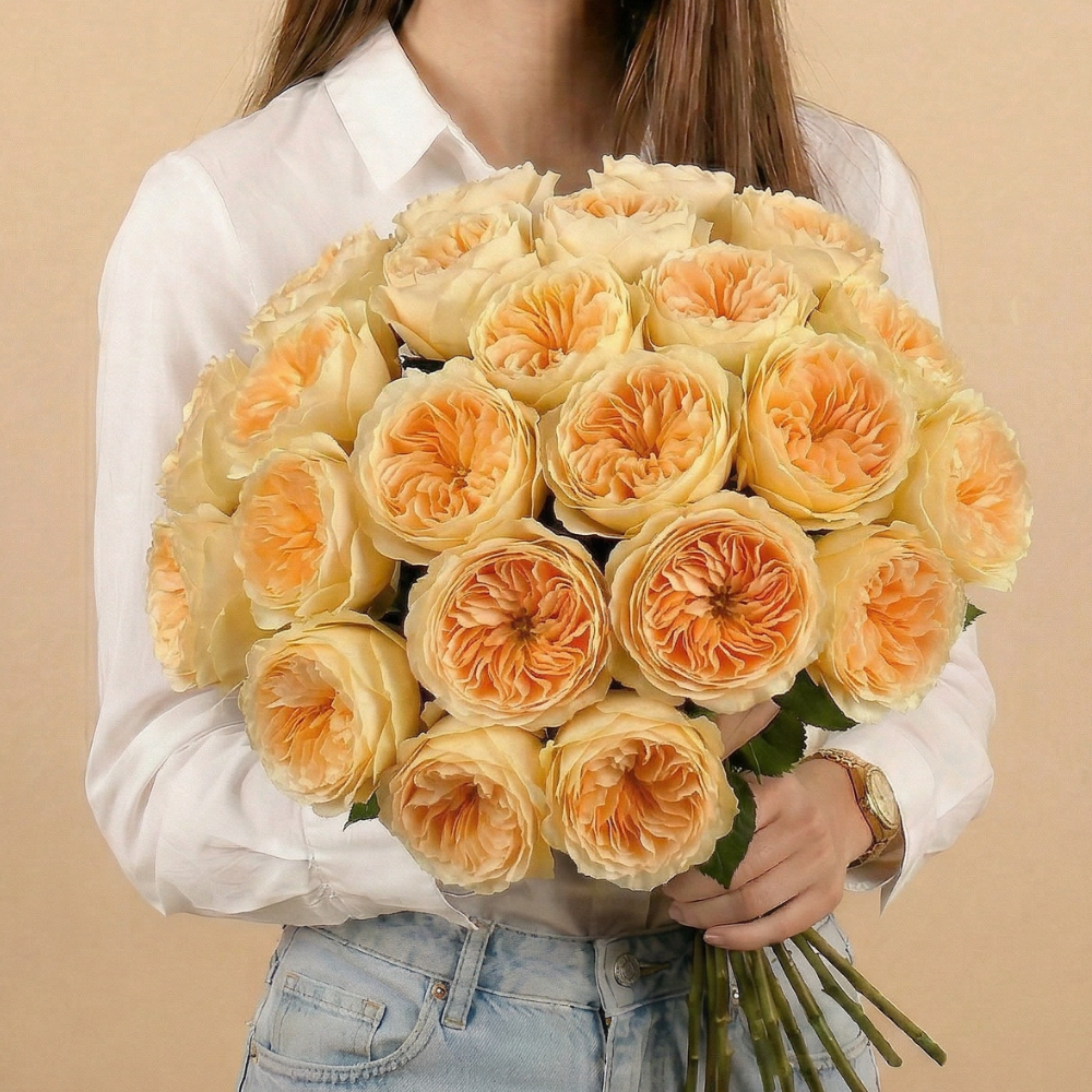 Rosaholics Graceful Lady bouquet of farm-direct roses with long stems